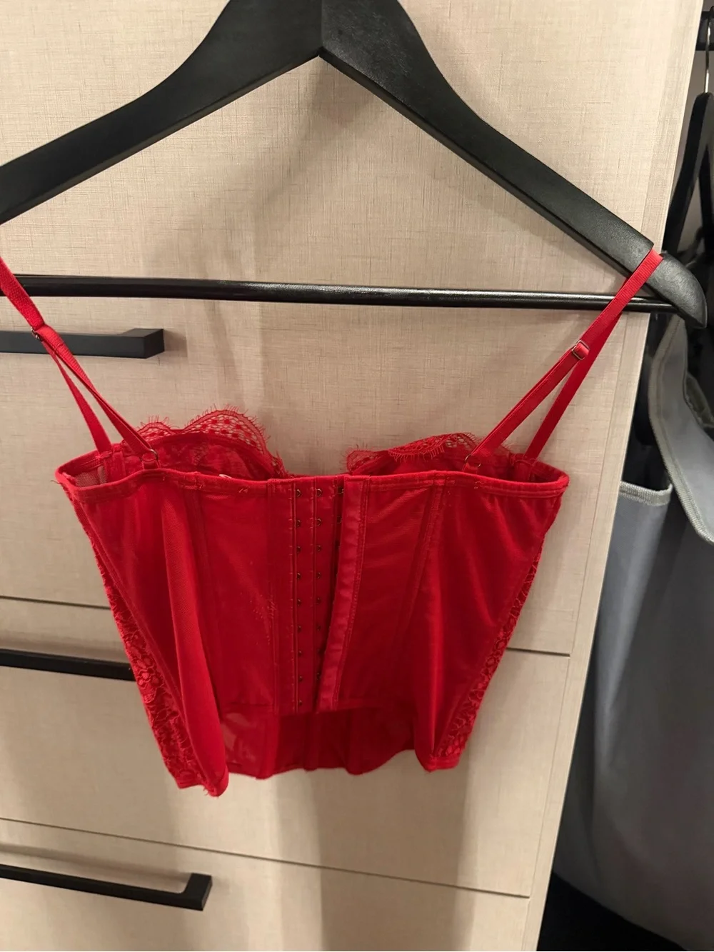 Urban Outfitters Red Lace Bustier Camisole
